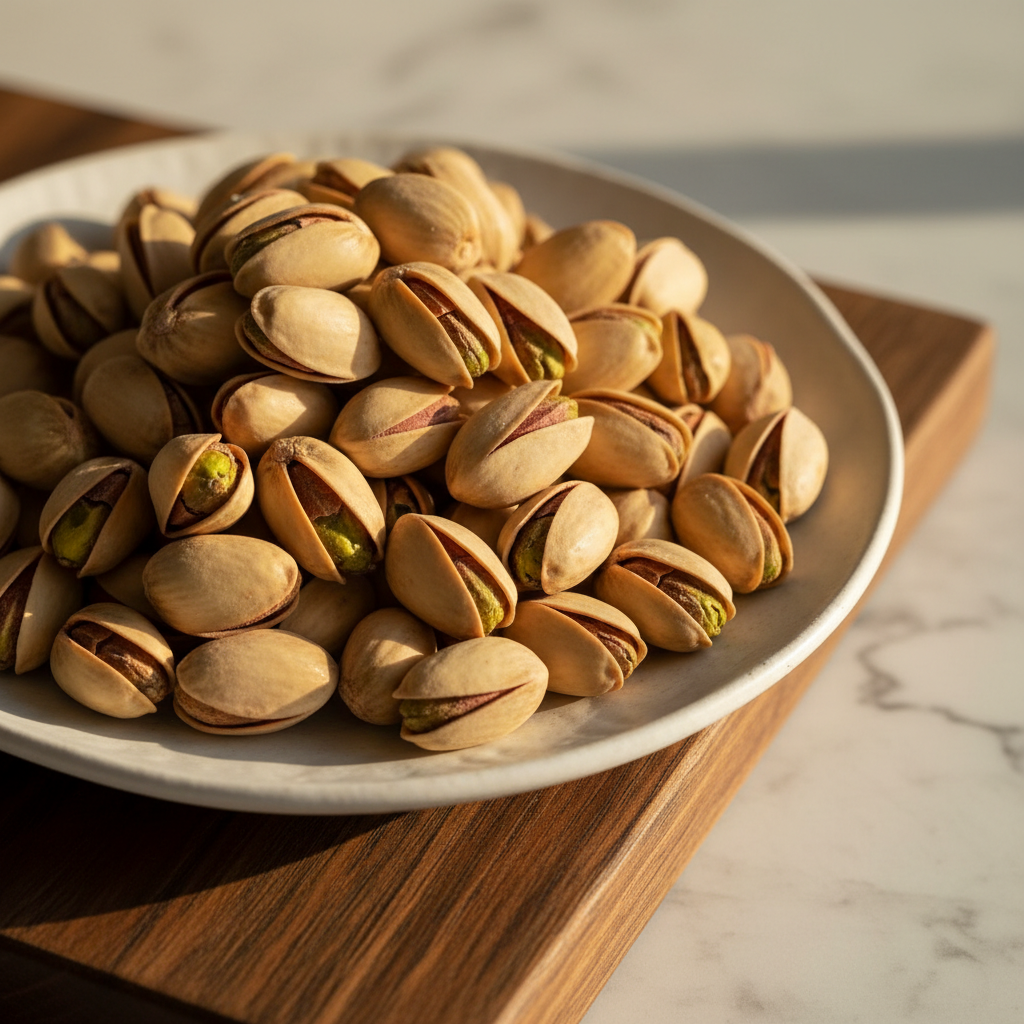 Roasted Pistachios on Plate